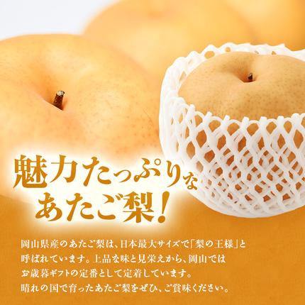 岡山県瀬戸内市のふるさと納税 【2026年先行受付】 梨 あたご梨  秀品 約4kg(3～6玉) 岡山名産 日本一大きな梨 なし ナシ お歳暮 ギフト 御礼 プレゼント 御礼 御祝 御供 果物 くだもの フルーツ