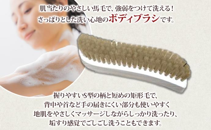 青山工房 ボディブラシ S型 ふつう 白 ブラシ ブラッシング 馬毛 馬毛