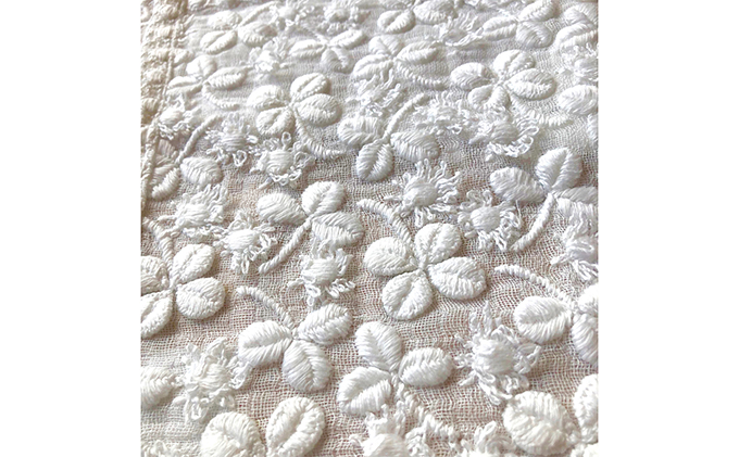 岡山県赤磐市のふるさと納税 白いタオルレースハンカチ２枚組 民芸品 工芸品 小物 雑貨 ファッション 刺繍