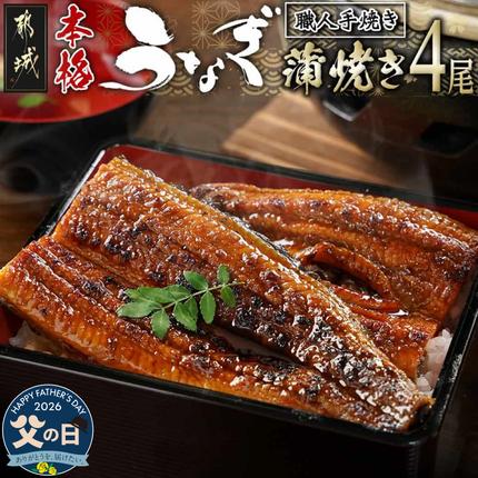[父の日]職人手焼きの本格うなぎ蒲焼き4尾≪6月18日〜21日お届け≫_AD-33-003-4-FG