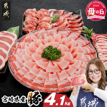 [母の日]宮崎県産豚わくわく4.1kgセット(真空)≪5月7日〜10日お届け≫_AC-8403-s-MG
