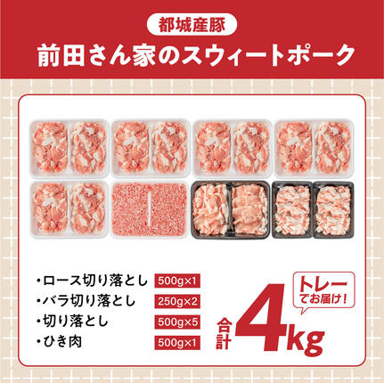 宮崎県都城市のふるさと納税 「前田さん家のスウィートポーク」肉肉肉4kgセット_AC-89-002-4kg