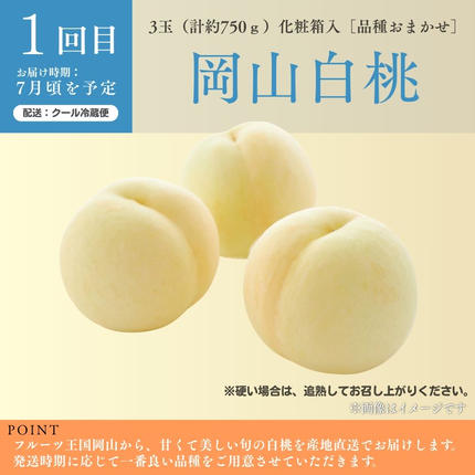 岡山県鏡野町のふるさと納税 ＜定期便3回＞ 岡山白桃、シャインマスカット晴王、ぼっけぇピオーネの3回コース [040-a014]