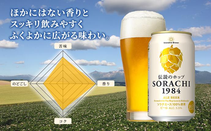 北海道上富良野町のふるさと納税 【隔月3回定期便】北海道 上富良野町発祥 伝説のホップ SORACHI 1984 350ml×24缶 ソラチエース使用 サッポロ ビール クラフトビール 酒 アルコール 日用品 お酒