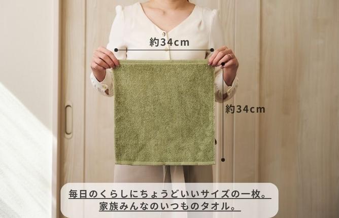 大阪府泉佐野市のふるさと納税 くらしハンドタオル 10枚セット セージグリーン【泉州タオル たおる 国産 吸水 普段使い シンプル 日用品 家族 ファミリー】 099H4391