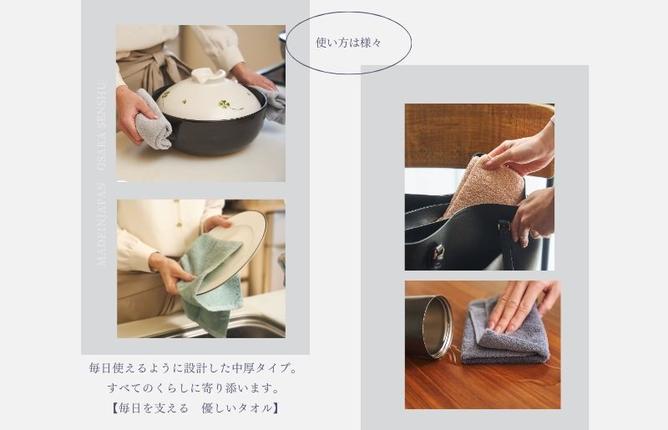 大阪府泉佐野市のふるさと納税 くらしハンドタオル 10枚セット セージグリーン【泉州タオル たおる 国産 吸水 普段使い シンプル 日用品 家族 ファミリー】 099H4391