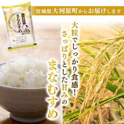 宮城県大河原町のふるさと納税 まなむすめ 定期便12回/5kg×1袋 令和8年産 新米先行予約 宮城県産 米 精米 白米 米 コメ お米 おこめ ブランド米 ご飯 ごはん