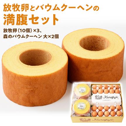 山梨県甲斐市のふるさと納税 黒富士農場の放牧卵とバウムクーヘンの満腹セット