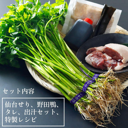 宮城県名取市のふるさと納税 鍋【期間限定】【お届け日時指定必須（12月15日以降お届け）】 仙台せり鍋セット 野田鴨（2～3人前） 漁亭 浜や 宮城ブランド 野田鴨で食す