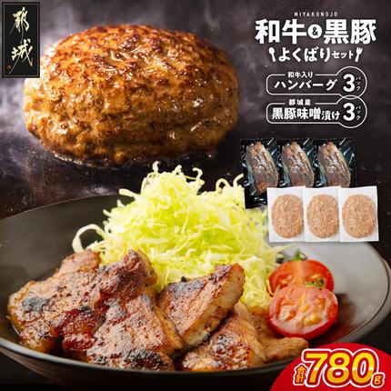 和牛入りハンバーグ&黒豚味噌漬けセット_AA-N4-007