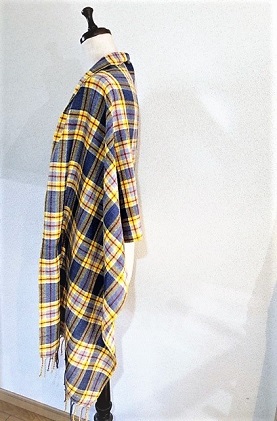 福岡県朝倉市のふるさと納税 ito to iro 手染め・手織り仕上「ストール」メリノウール100% タータンチェック ファッション小物