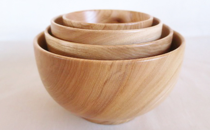 北海道幕別町のふるさと納税 十勝の木のうつわ［天然木製］ 四つ椀 入れ子【 工芸品 食器 汁椀 調理器具 北海道 十勝 幕別 】