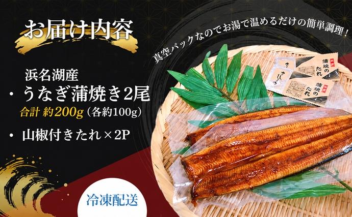 静岡県浜松市のふるさと納税 国産 浜名湖産うなぎ 蒲焼き 2尾（約100g×2尾）山椒たれ付き 国産うなぎ 浜名湖うなぎ 海老仙 静岡 浜松市