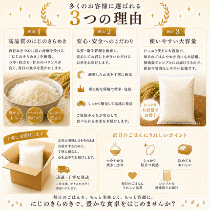宮城県大河原町のふるさと納税 にじのきらめき 定期便 10回/5kg×1袋 令和8年産 新米 ブランド米 白米 精米 【小分け】 宮城県大河原町産