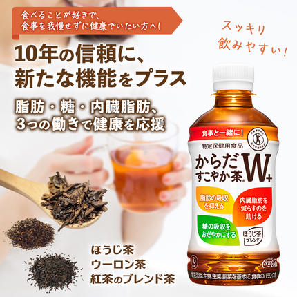 北海道恵庭市のふるさと納税 『定期便：全6回』からだすこやか茶W+ 350ml×24本【38001AB0601】