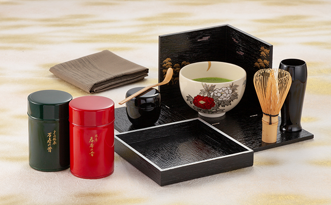 京都清水野点箱セット(宇治抹茶100g×2缶)〈宇治抹茶 抹茶 粉末 お茶 茶