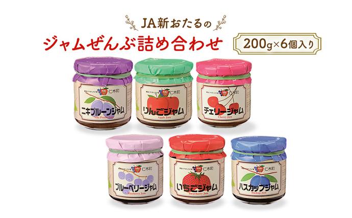 北海道仁木町のふるさと納税 JA新おたるのジャムぜんぶ詰合せ(200g×6個入り) リンゴ アップル ブルーベリー 苺 ストロベリー チェリー ハスカップ ニキプルーン 果物 フルーツ [JA新おたる]
