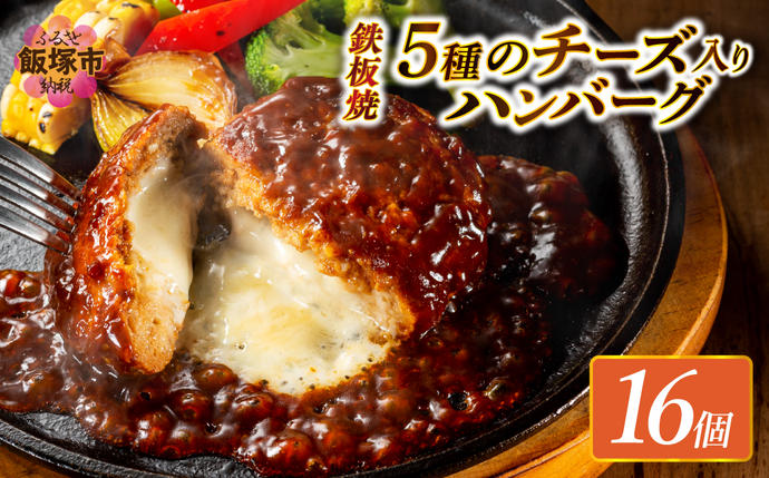 5種のチーズ入り鉄板焼ハンバーグ(デミグラ