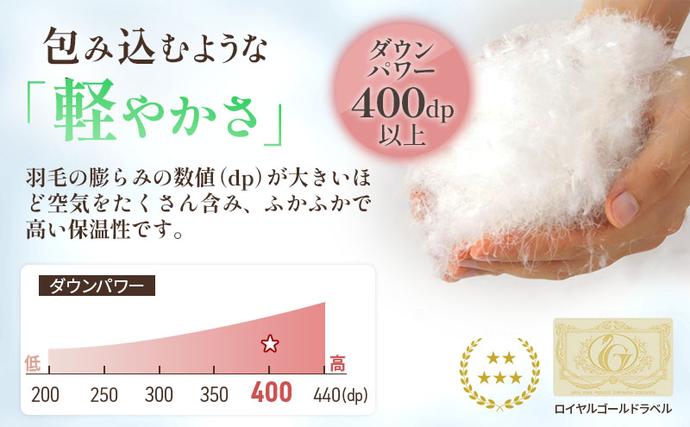 滋賀県米原市のふるさと納税 国産羽毛布団「梅花藻」ロイヤルラベル・ダブル 近江布団 寝具 掛け布団