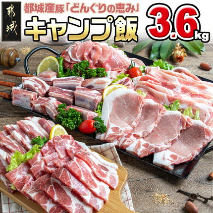 宮崎県都城市のふるさと納税 「どんぐりの恵み豚」キャンプ飯3.6kgセット_17-1104