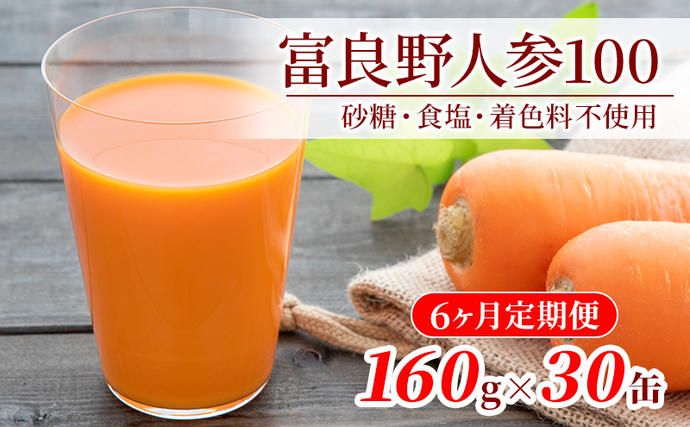 北海道南富良野町のふるさと納税 にんじんジュース 定期便 6ヶ月 北海道 富良野にんじん100 30缶 セット JAふらの にんじん ジュース 野菜ジュース キャロットジュース 野菜 飲料 缶 ケース買い 箱 買い 1ケース ギフト 備蓄 常温 常温保存 富良野 定期 お楽しみ 6回