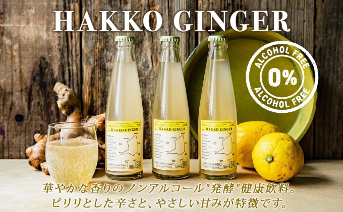 北海道倶知安町のふるさと納税 北海道 自家製 ジンジャービア 200ml×6本 HAKKO GINGER 発酵 ジンジャー ビール 生姜 レモン 辛口 ノンアルコール 炭酸 ヘルシー 野菜飲料 野菜ジュース 飲料類 炭酸飲料