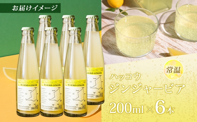 北海道倶知安町のふるさと納税 北海道 自家製 ジンジャービア 200ml×6本 HAKKO GINGER 発酵 ジンジャー ビール 生姜 レモン 辛口 ノンアルコール 炭酸 ヘルシー 野菜飲料 野菜ジュース 飲料類 炭酸飲料