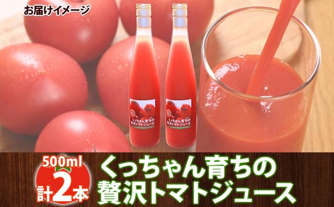 北海道倶知安町のふるさと納税 くっちゃん育ちの贅沢 トマトジュース 500ml×2本 トマト 食塩不使用 食塩無添加 贅沢トマト とまと 100％ 瓶 無塩 農作物 ジュース 高糖度 ストレート 野菜ジュース しりべしや 健康 グルメ お取り寄せ 送料無料 北海道 倶知安町 果汁 飲料