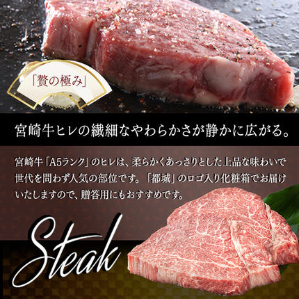宮崎県都城市のふるさと納税 宮崎牛ヒレステーキ(A5)100g×2枚_18-0103