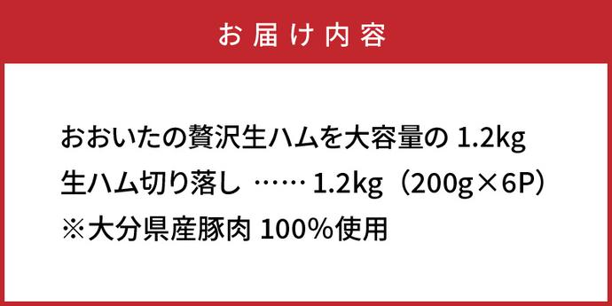 大分県国東市のふるさと納税 おおいたの贅沢生ハムを大容量の1.2kg‼_0245N