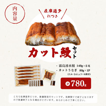 鹿児島県志布志市のふるさと納税 【お礼の品人気No1】霧島湧水鰻の蒲焼き 140g以上×5尾 カットうなぎセット ＜計780g以上＞ b2-048-ct