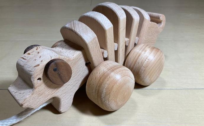 愛知県日進市のふるさと納税 手作り木のおもちゃ　お散歩ワンちゃん 玩具 工芸品