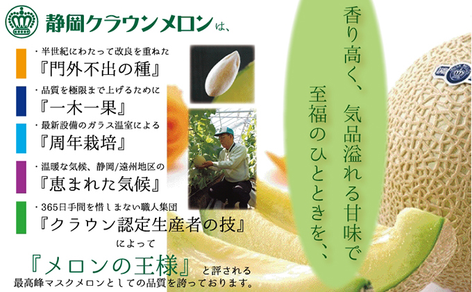静岡県浜松市のふるさと納税 クラウンメロン　名人×1玉【3ヶ月定期便】【配送不可：離島】 果物類 メロン青肉