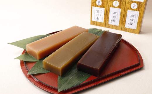 北海道紋別市のふるさと納税 12-182 紋別銘菓「渚滑川羊羹」３棹（小豆・挽茶・ワイン各１棹）