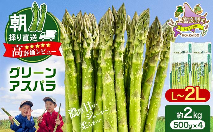 北海道上富良野町のふるさと納税 【令和8年産】アスパラ 専門農家 の 特選 グリーン アスパラ 2kg L～2L アスパラガス 原農園 あすぱら 野菜 北海道 上富良野町 グリーンアスパラ