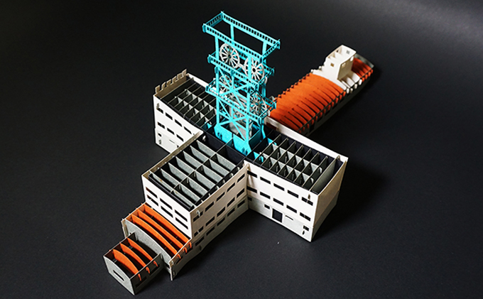 北海道赤平市のふるさと納税 旧住友赤平炭鉱立坑ペーパークラフトキット インテリア 玩具