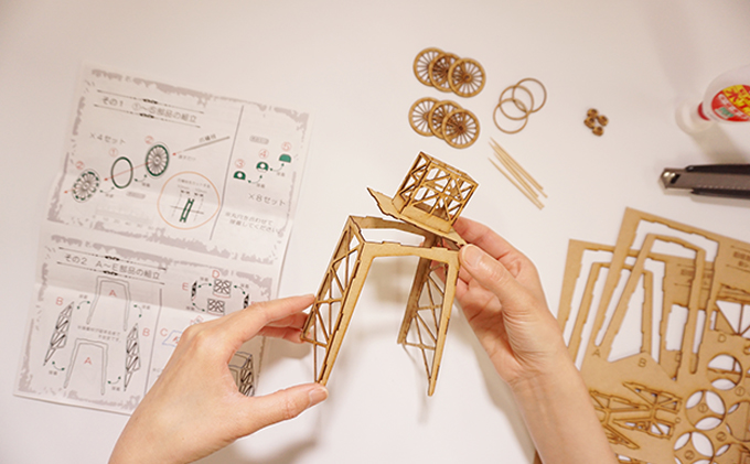 北海道赤平市のふるさと納税 旧住友赤平炭鉱立坑キット　MDF 工芸品 インテリア