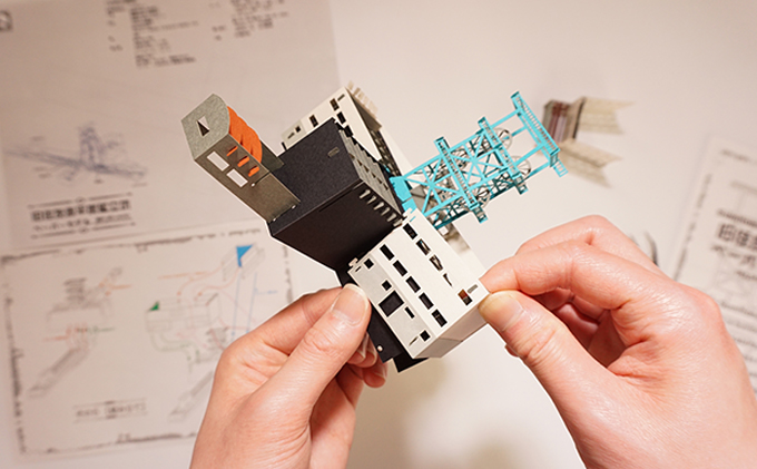 北海道赤平市のふるさと納税 旧住友赤平炭鉱立坑ペーパークラフトキット インテリア 玩具