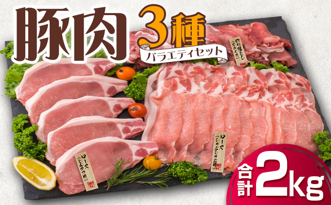 宮崎県日南市のふるさと納税 豚肉 3種 バラエティ セット 合計2kg 国産 宮崎県産 ポーク 豚ロース 切り落とし スライス おかず お弁当 おつまみ 食品 グルメ しゃぶしゃぶ とんかつ用 万能食材 焼肉 詰め合わせ 小分け 人気 おすすめ お取り寄せ おすそ分け 日南市 ミヤチク 送料無料_BB120-23