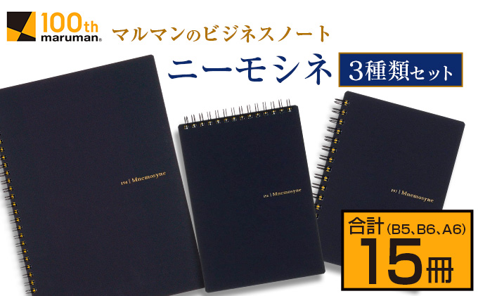 宮崎県日南市のふるさと納税 マルマン ビジネス ノート ブランド ニーモシネ 3種類 セット B5 B6 A6 合計15冊 雑貨 文房具 メモ帳 イラスト スケッチブック らくがきちょう お絵かき帳 自由帳 日用品 国産 人気 おすすめ ロングセラー お取り寄せ 新学期 宮崎県 日南市 送料無料_D115-25