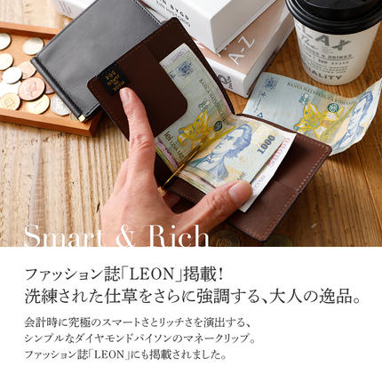 福岡県大木町のふるさと納税 マネークリップ（ダイヤモンドパイソン・ブルー）　BK001