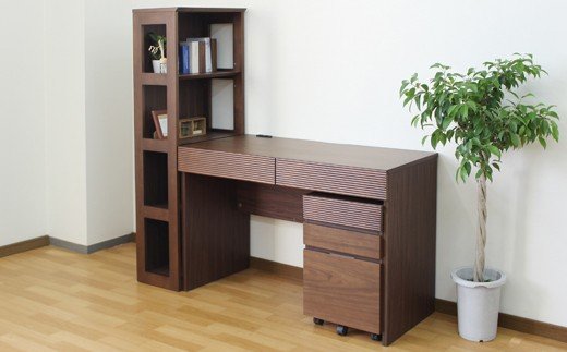 福岡県大木町のふるさと納税 【開梱・設置】ミリオンデスク3点セット（ウォールナット）リモートワーク テレワーク　AX059