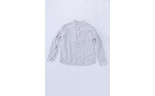 福岡県大木町のふるさと納税 手染めリネン切替シャツ サイズ１LIGHT GRAY（薄墨染）　AO022