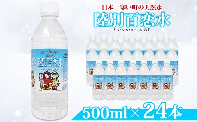 天然水 陸別 百恋水 500ml 24本 