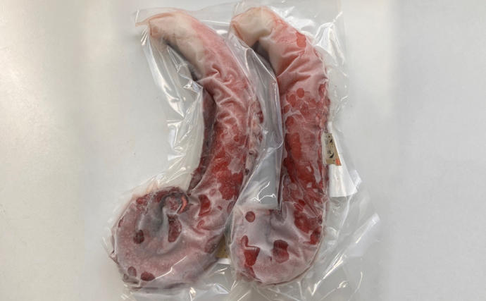 オホーツク枝幸 浜茹でボイル たこ足 2本 計1.4kg 冷凍 極太［山上佐藤