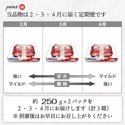 福岡県福津市のふるさと納税 【2027年2～4月発送】博多あまおう2パック3回定期便　約500g×3回[H5352]